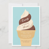 Chocolade Swirl Ice Cream Kids Birthday Party Kaart (Voorkant)