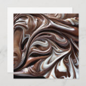 chocolade swirl vierkant uitnodiging (Voorkant / Achterkant)
