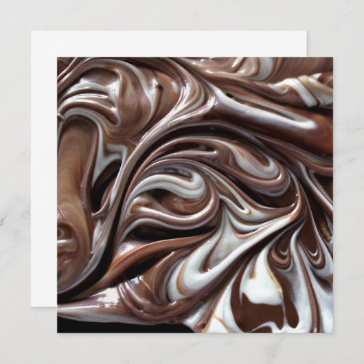 chocolade swirl vierkant uitnodiging (Voorkant / Achterkant)