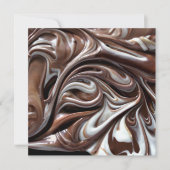 chocolade swirl vierkant uitnodiging (Voorkant)
