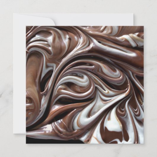 chocolade swirl vierkant uitnodiging (Voorkant)