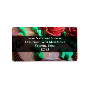 Chocolade taart decoreren etiket