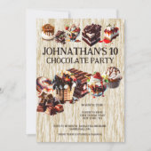 Chocolade taartfeest kinder zomerse verjaardagsdes kaart (Voorkant)