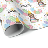 Chocolade Tan Cockapoo Cavapoo Hond Verjaardag Cadeaupapier (Rol Hoek)