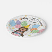 Chocolade Tan Cockapoo Cavapoo Hond Verjaardag Papieren Bordje (Gekanteld)