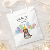 Chocolade Tan Cockapoo Cavapoo Verjaardagsfeest Bedankzakje (Geknipt)