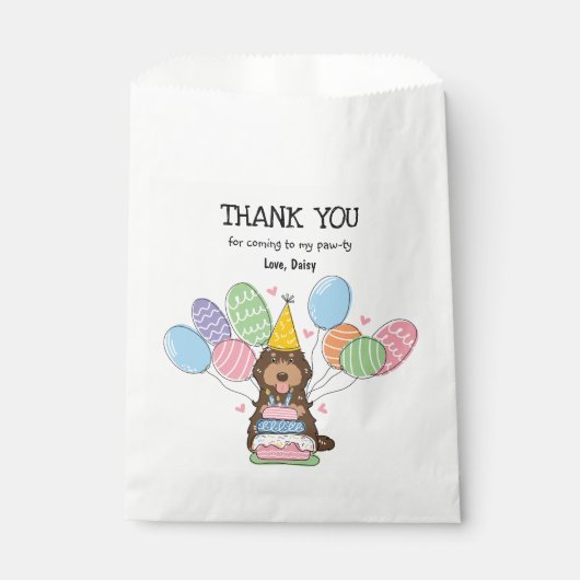 Chocolade Tan Cockapoo Cavapoo Verjaardagsfeest Bedankzakje (Voorkant)