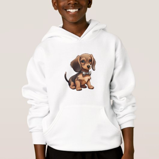 Chocolade & Tan Dachshund Hoodie (Voorkant)