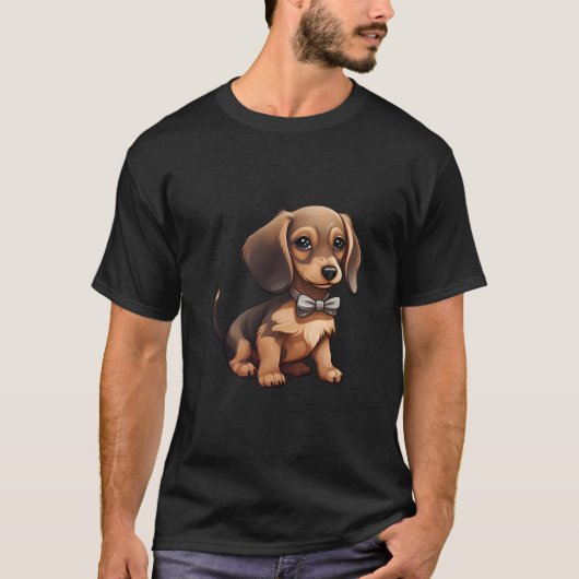 Chocolade & Tan Dachshund T-shirt (Voorkant)