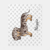 Chocolade & Tan Dapple Kortharige Dachshund & Naam Fleece Deken (Voorkant)