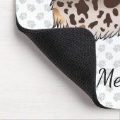 Chocolade & Tan Dapple Long Hair Dachshund & Name Muismat (Hoek)