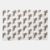 Chocolade & Tan Dapple Long Hair Dachshund Pattern Theedoek (Horizontaal)