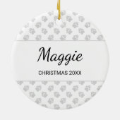 Chocolade & Tan Dapple Long Hair Dachshund & Text Keramisch Ornament (Achterkant)