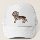 Chocolade & Tan Dapple Short Hair Dachshund Design Trucker Pet (Voorkant)