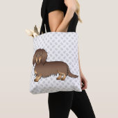 Chocolade & Tan Lange Haren Dachshond Hond & Poota Tote Bag (Dichtbij)