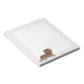 Chocolade & Tan Long Hair Dachshund Dog & Paws Notitieblok (Schuin)