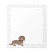 Chocolade & Tan Long Hair Dachshund Dog & Paws Notitieblok (Voorkant)