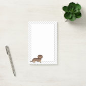 Chocolade & Tan Long Hair Dachshund Dog & Paws Post-it® Notes (Kantoor)