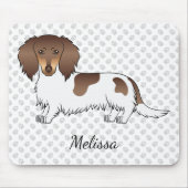 Chocolade & Tan Piebald Langharige Dachshond & Naa Muismat (Voorkant)
