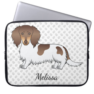 Chocolade & Tan Piebald Langharige Dachshund & Naa Laptop Sleeve
