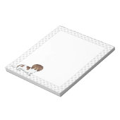 Chocolade & Tan Piebald Langharige Dachshund & Poo Notitieblok (Linkerzijde)