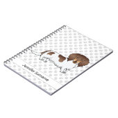 Chocolade & Tan Piebald Langharige Dachshund & Tek Notitieboek (Linkerzijde)