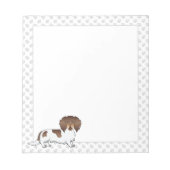 Chocolade & Tan Piebald Long Hair Dachshund & Paws Notitieblok (Voorkant)