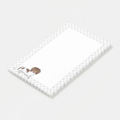 Chocolade & Tan Piebald Long Hair Dachshund & Paws Post-it® Notes (Schuin)