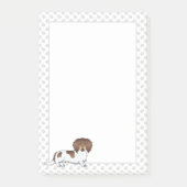 Chocolade & Tan Piebald Long Hair Dachshund & Paws Post-it® Notes (Voorkant)