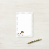 Chocolade & Tan Pied Korthaar Dachshond & Pootafdr Post-it® Notes (Op bureau)