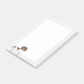 Chocolade & Tan Pied Korthaar Dachshond & Pootafdr Post-it® Notes (Schuin)