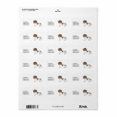 Chocolade & Tan Pied Korthaar Dachshond & Tekst Etiket (Full Sheet)