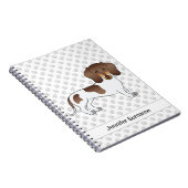 Chocolade & Tan Pied Korthaar Dachshond & Tekst Notitieboek (Rechterzijde)