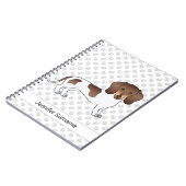Chocolade & Tan Pied Korthaar Dachshond & Tekst Notitieboek (Linkerzijde)