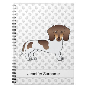 Chocolade & Tan Pied Korthaar Dachshond & Tekst Notitieboek