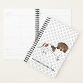Chocolade & Tan Pied Kortharige Dachshund & Tekst Planner (Display)