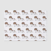 Chocolade & Tan Pied Langharige Dachshond Patroon Tissuepapier (Voorkant)