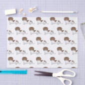 Chocolade & Tan Pied Langharige Dachshond Patroon Tissuepapier (Craft)