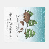 Chocolade & Tan Pied Langharige Dachshund in de Wi Fleece Deken (Voorkant (Horizontaal))