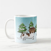 Chocolade & Tan-pied Long Hair Dachshund in Winter Koffiemok (Links)