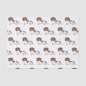 Chocolade & Tan Pied Long Hair Dachshund Pattern Tissuepapier (Voorkant)