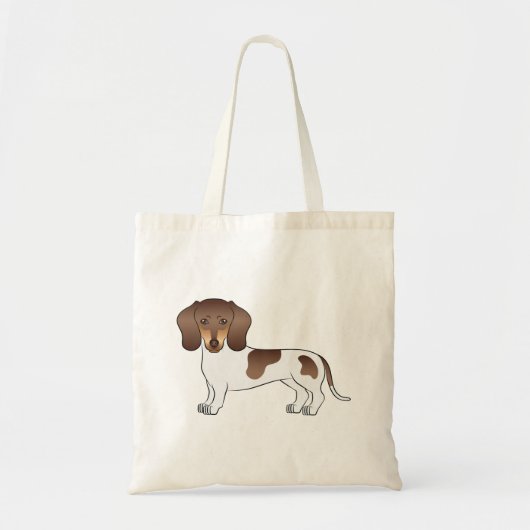 Chocolade & Tan Pied Short Hair Dachshund Design Tote Bag (Voorkant)
