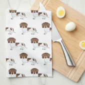 Chocolade & Tan Pied Short Hair Dachshund Pattern Theedoek (Quarter Fold)