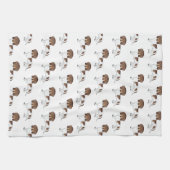 Chocolade & Tan Pied Short Hair Dachshund Pattern Theedoek (Horizontaal)