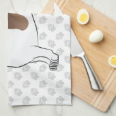 Chocolade & Tan Pied Short Hair Dachshund & Paws Theedoek (Quarter Fold)