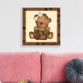 Chocolade Teddy Bear canvas Print (Insitu (Woonkamer))
