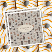 Chocolade thema bakkerij chef aangepaste naam servet