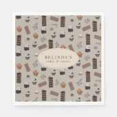 Chocolade thema bakkerij chef aangepaste naam servet (Voorkant)
