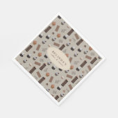 Chocolade thema bakkerij chef aangepaste naam servet (Hoek)