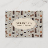 Chocolade Thema Bakkerij Chef Cateraar QR Code Visitekaartje (Voorkant)